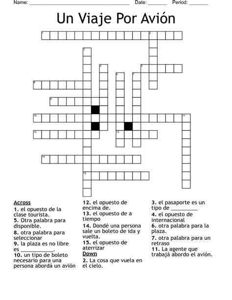 Un Viaje Por Avión Crossword Wordmint Spanish 2 Un Viaje En Avion Worksheet Answers - Un Viaje En Avion Worksheet Answers