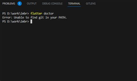 unable to find git in your path flutter