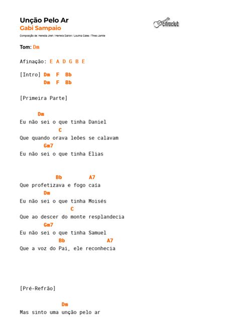Uncao Pelo Ar Letra