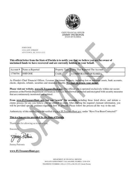 unclaimed florida