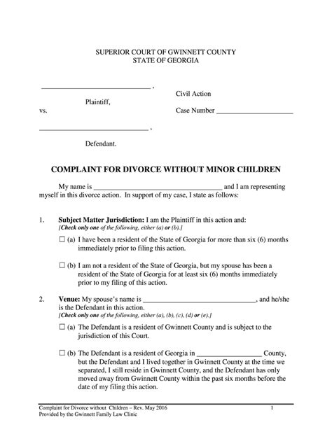 uncontested divorce georgia