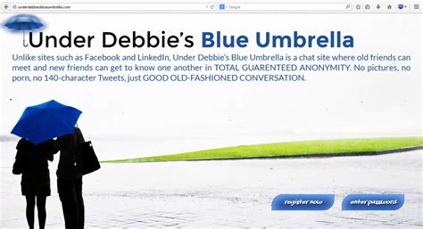 Under Debbies Blue Umbrella