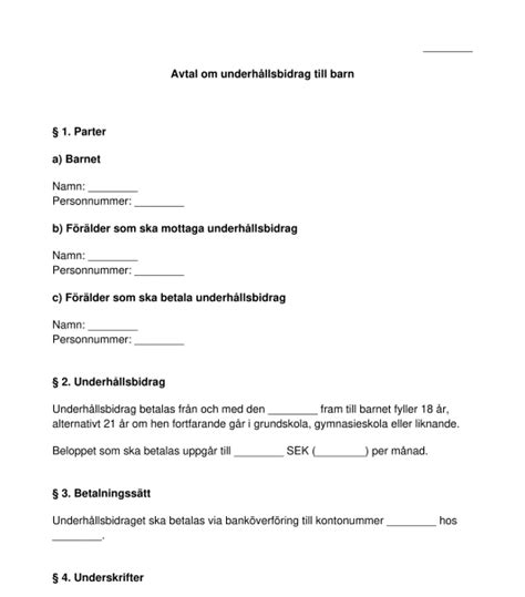 underhållsbidrag per barn