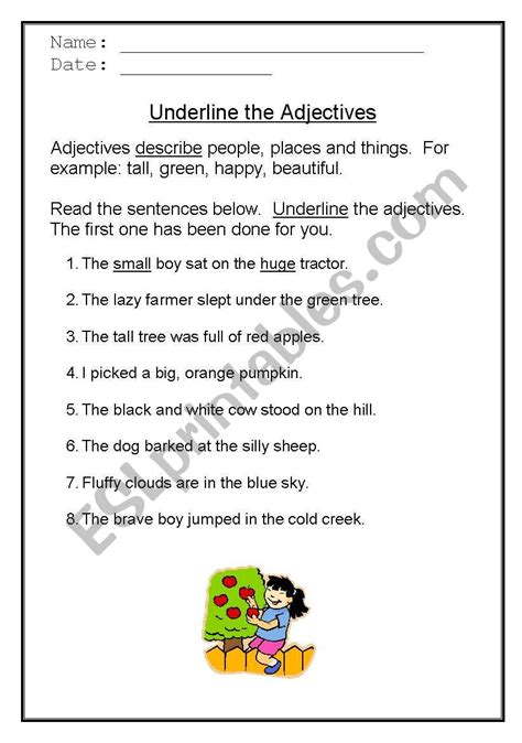 Underline The Adjectives