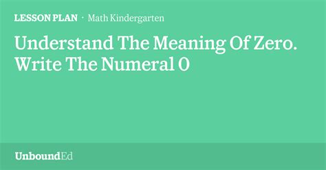 Understand The Meaning Of Zero Write The Numeral Concept Of Zero For Kindergarten - Concept Of Zero For Kindergarten