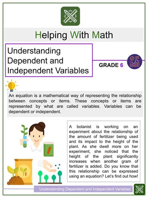 Understanding Dependent And Independent Variables Math Worksheets Independent And Dependent Variable Worksheet - Independent And Dependent Variable Worksheet