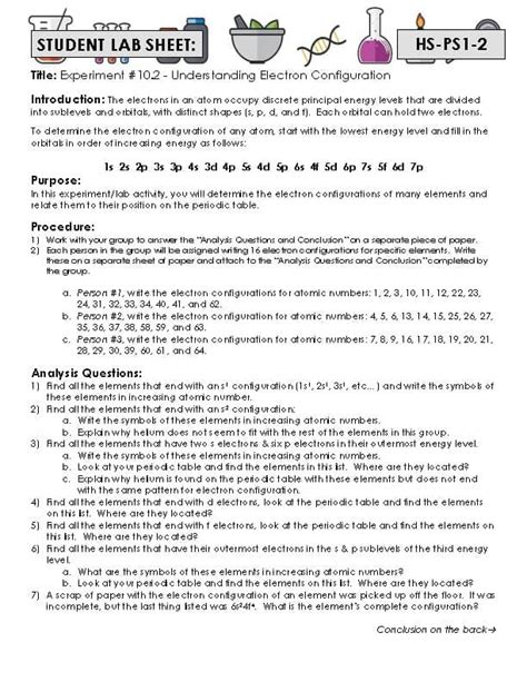Understanding Electron Configuration Lab Answer Key