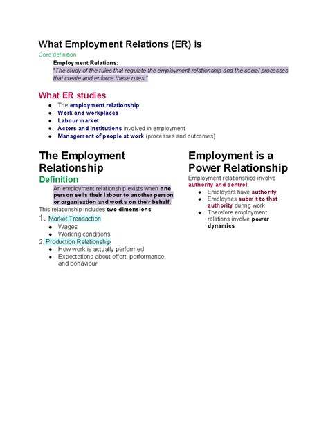 understanding employment relations