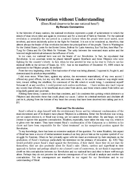 understanding rizal without veneration the philippine