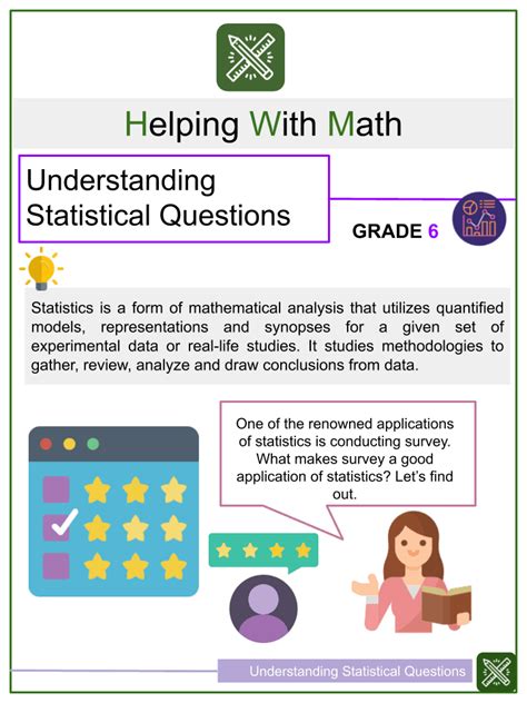 Understanding Statistical Questions 6th Grade Math Worksheets Grade 6 Math Statistics Worksheet - Grade 6 Math Statistics Worksheet