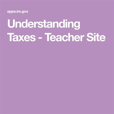 Understanding Taxes Teacher Site Irs Tax Forms Tax Worksheet For Students - Tax Worksheet For Students