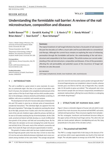 Understanding The Formidable Nail Barrier A Review Of Nail Science - Nail Science