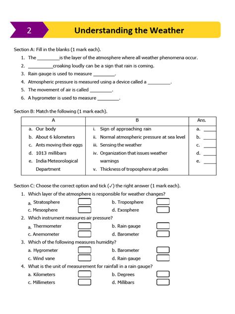 Understanding Weather Chapter Test