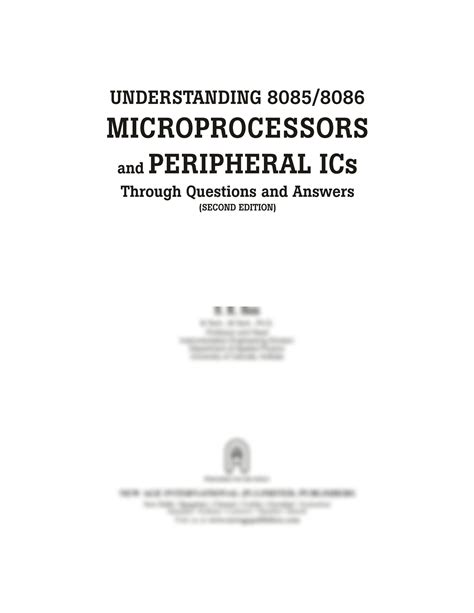 Read Understanding 8085 8086 Microprocessors And Peripheral Ics 