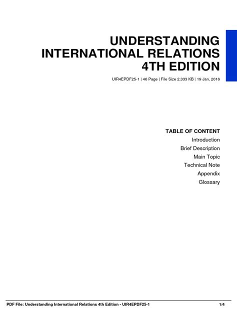 Read Understanding International Relations 4Th Edition 