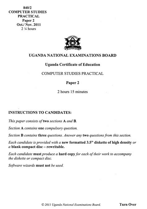 Read Online Uneb Past Papers Computer Studies 