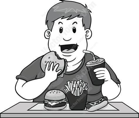 Unhealthy Food Clipart Black And White