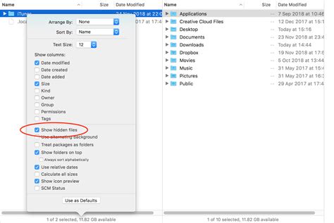 unhide folders in mac