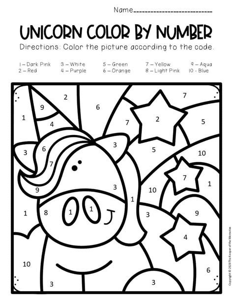 Unicorn Color By Number Superstar Worksheets Printable Color By Number Unicorn - Printable Color By Number Unicorn