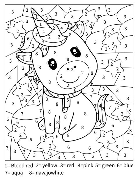 Unicorn Color By Numbers Lots Of Cute Free Printable Color By Number Unicorn - Printable Color By Number Unicorn