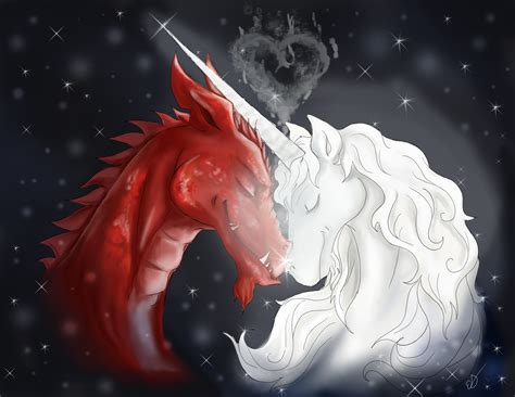 Unicorns And Dragons In Love