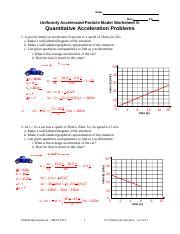 uniformly accelerated particle model worksheet 2 answers