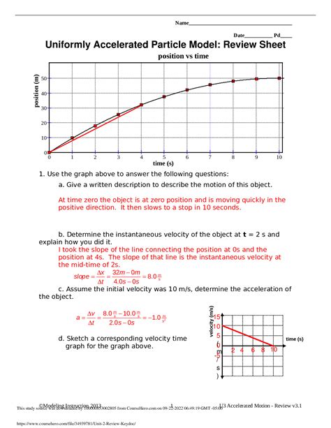 Uniformly Accelerated Particle Model Worksheet 4 Trust The Accelerated Motion Worksheet Answers - Accelerated Motion Worksheet Answers