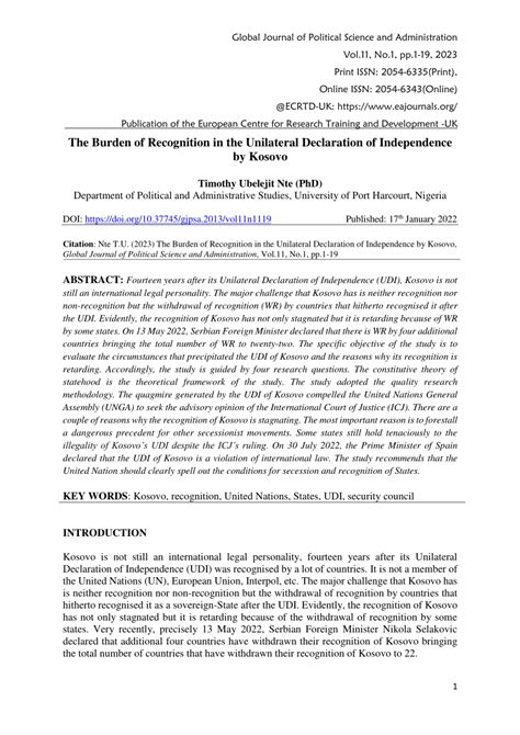 Unilateral Declaration Of Independence
