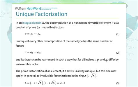 Unique Factorization Domain