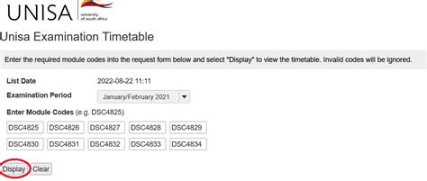 Unisa 2014 Exam Timetable