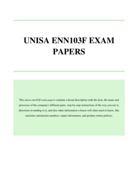 Read Online Unisa Previous Paper For Enn103F 