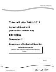 Full Download Unisa Tutorial Letter Eth306W Exam Guide 