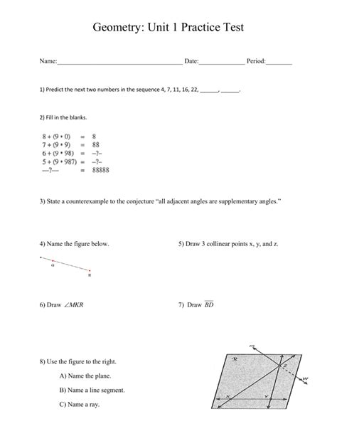 unit 1 geometry test.docx Unit 1 Test 1.A sequence of... Doc Template