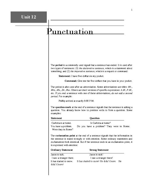 Unit 12 Punctuation Lesson 86 Answer Key