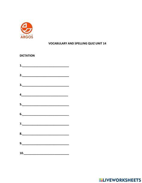unit 14 vocabulary and spelling answer
