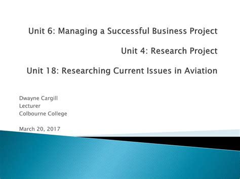 Unit 18 Researching Current Issues In Aviation