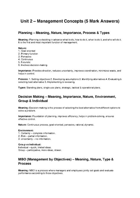 Unit 2 Management Types Lesson 1 Operations Management