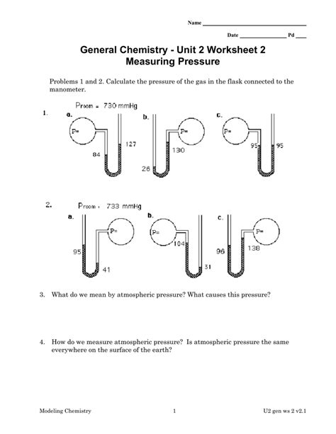 Unit 2 Worksheet 2 Measuring Pressure Flashcards Quizlet Chemistry Unit 8 Worksheet 2 - Chemistry Unit 8 Worksheet 2