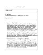 Unit 218 Administer Human Resource Records City And Guilds