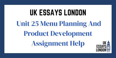 Unit 25 Menu Planning And Product Development