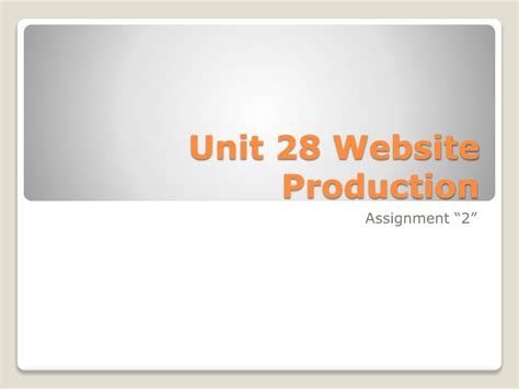 unit 28 website production p1 speed