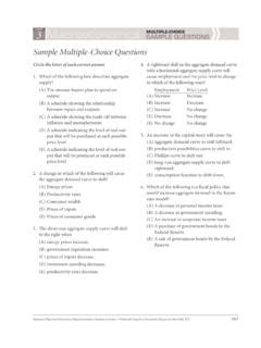 unit 3 macroeconomics multiple choice sample questions