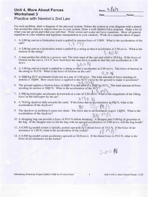 unit 4 more about forces 6 answers