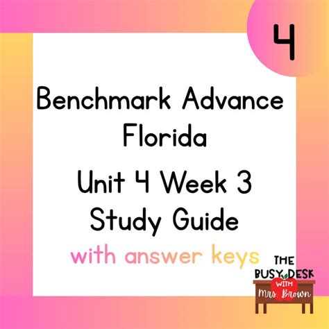Unit 4 Week 3 Study Guide The Teachers Guide