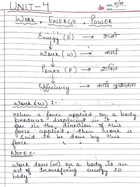 unit 4 work and energy workbook answers