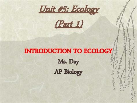 Unit 5 Ecology Chapter 2 Answer