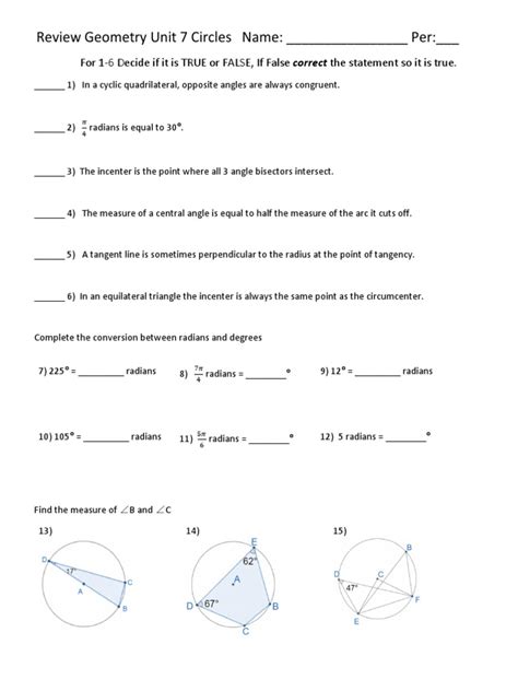 Unit 7 Circles
