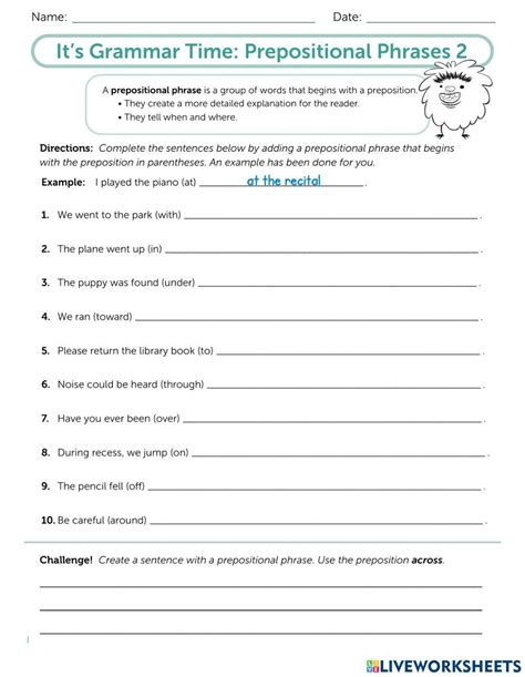unit 7 prepositional phrases answer