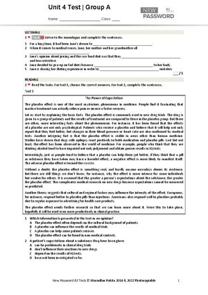 Unit 8 Test Fila A