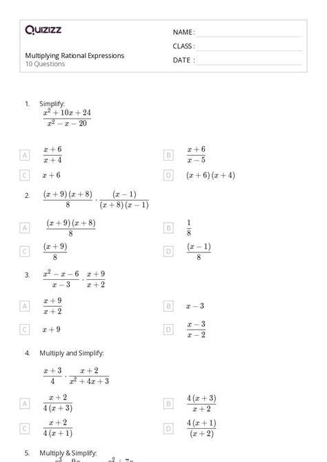 unit 9 quiz rational expressions
